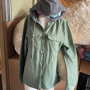 Green Hooded Women's Jacket